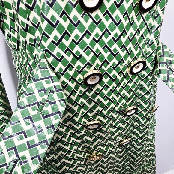 Y2K Juicy Couture Green and White Rain/Trench Coat - Picture 10 of 13